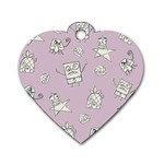 Doodle Bob Pattern Dog Tag Heart (One Side) Front