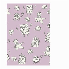 Doodle Bob Pattern Small Garden Flag (two Sides) by Valentinaart