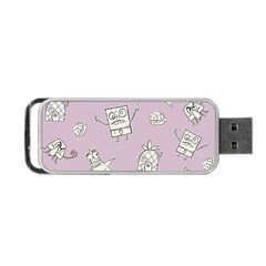 Doodle Bob Pattern Portable Usb Flash (one Side) by Valentinaart