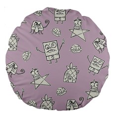 Doodle Bob Pattern Large 18  Premium Round Cushions by Valentinaart