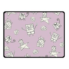 Doodle Bob Pattern Double Sided Fleece Blanket (small)  by Valentinaart