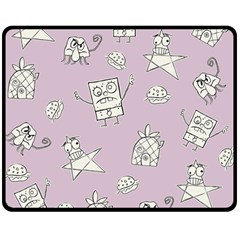 Doodle Bob Pattern Double Sided Fleece Blanket (medium)  by Valentinaart