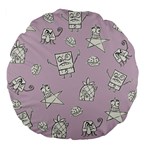 Doodle Bob Pattern Large 18  Premium Flano Round Cushions Back