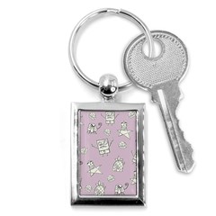 Doodle Bob Pattern Key Chains (rectangle)  by Valentinaart