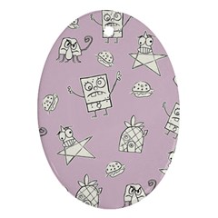 Doodle Bob Pattern Oval Ornament (two Sides) by Valentinaart