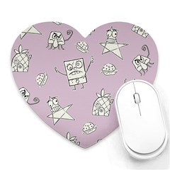 Doodle Bob Pattern Heart Mousepads by Valentinaart