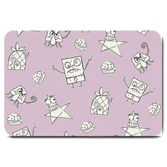 Doodle Bob Pattern Large Doormat  by Valentinaart