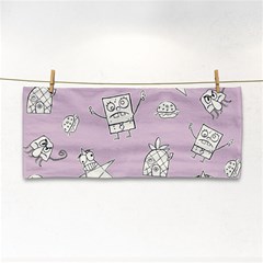 Doodle Bob Pattern Hand Towel by Valentinaart