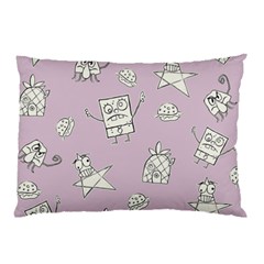 Doodle Bob Pattern Pillow Case by Valentinaart