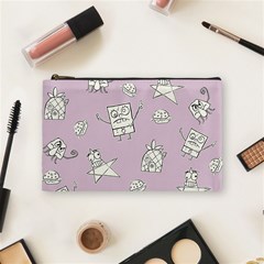 Doodle Bob Pattern Cosmetic Bag (medium) by Valentinaart