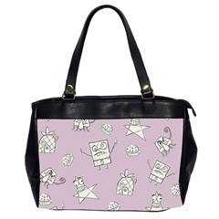 Doodle Bob Pattern Oversize Office Handbag (2 Sides) by Valentinaart