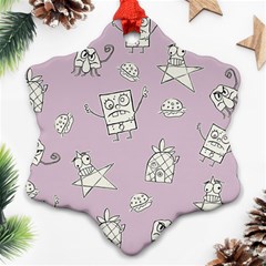 Doodle Bob Pattern Ornament (snowflake) by Valentinaart