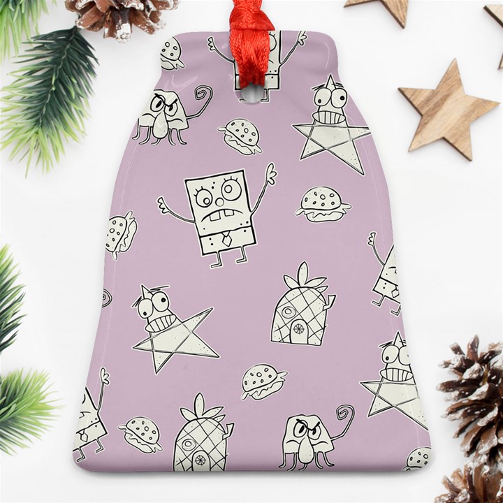 Doodle Bob Pattern Bell Ornament (Two Sides)