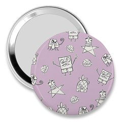 Doodle Bob Pattern 3  Handbag Mirrors by Valentinaart