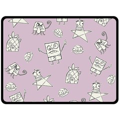 Doodle Bob Pattern Double Sided Fleece Blanket (large)  by Valentinaart