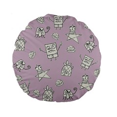 Doodle Bob Pattern Standard 15  Premium Flano Round Cushions by Valentinaart