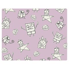 Doodle Bob Pattern Double Sided Flano Blanket (medium)  by Valentinaart