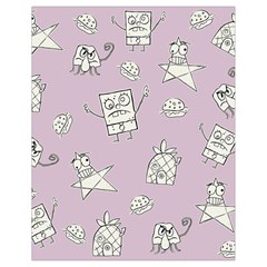 Doodle Bob Pattern Drawstring Bag (small) by Valentinaart