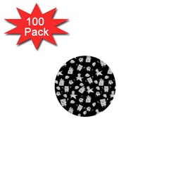 Doodle Bob Pattern 1  Mini Buttons (100 Pack)  by Valentinaart