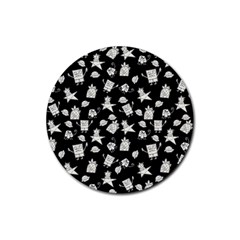 Doodle Bob Pattern Rubber Round Coaster (4 Pack)  by Valentinaart