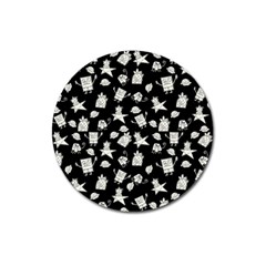 Doodle Bob Pattern Magnet 3  (round) by Valentinaart