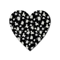 Doodle Bob Pattern Heart Magnet by Valentinaart