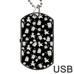 Doodle Bob Pattern Dog Tag Usb Flash (one Side) by Valentinaart