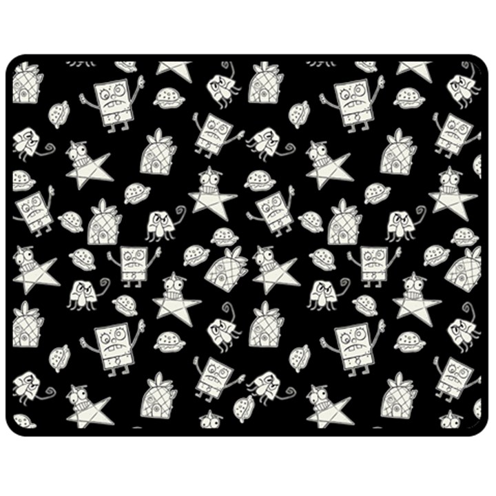 Doodle Bob Pattern Double Sided Fleece Blanket (Medium) 