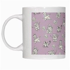 Doodle Bob Pattern White Mugs by Valentinaart