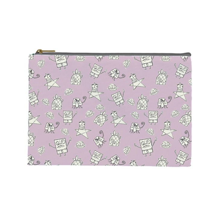 Doodle Bob Pattern Cosmetic Bag (Large)