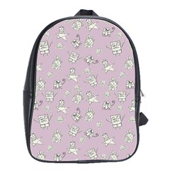 Doodle Bob Pattern School Bag (large) by Valentinaart