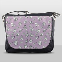 Doodle Bob Pattern Messenger Bag by Valentinaart