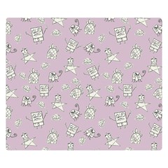 Doodle Bob Pattern Double Sided Flano Blanket (small)  by Valentinaart