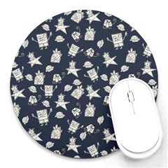 Doodle Bob Pattern Round Mousepads by Valentinaart