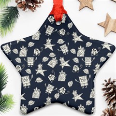 Doodle Bob Pattern Star Ornament (two Sides) by Valentinaart