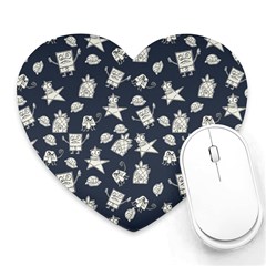 Doodle Bob Pattern Heart Mousepads by Valentinaart