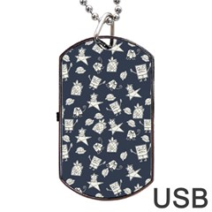 Doodle Bob Pattern Dog Tag Usb Flash (one Side) by Valentinaart