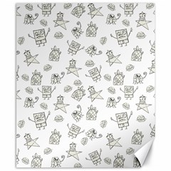 Doodle Bob Pattern Canvas 8  X 10  by Valentinaart