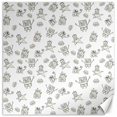 Doodle Bob Pattern Canvas 16  X 16  by Valentinaart