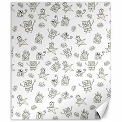 Doodle Bob Pattern Canvas 20  X 24  by Valentinaart