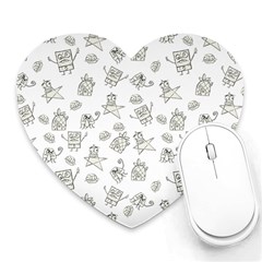 Doodle Bob Pattern Heart Mousepads by Valentinaart