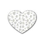 Doodle Bob Pattern Heart Coaster (4 pack)  Front