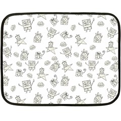 Doodle Bob Pattern Double Sided Fleece Blanket (mini)  by Valentinaart