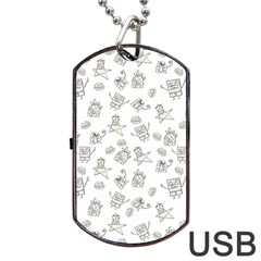 Doodle Bob Pattern Dog Tag Usb Flash (one Side) by Valentinaart