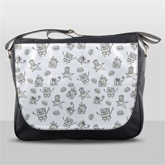 Doodle Bob Pattern Messenger Bag by Valentinaart