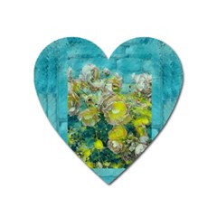 Bloom In Vintage Ornate Style Heart Magnet by pepitasart