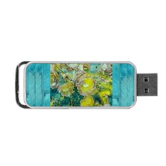 Bloom In Vintage Ornate Style Portable Usb Flash (two Sides) by pepitasart