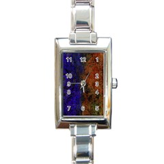 Colored Rusty Abstract Grunge Texture Print Rectangle Italian Charm Watch by dflcprints