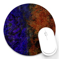 Colored Rusty Abstract Grunge Texture Print Round Mousepads by dflcprints