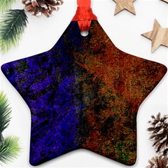 Colored Rusty Abstract Grunge Texture Print Ornament (star)